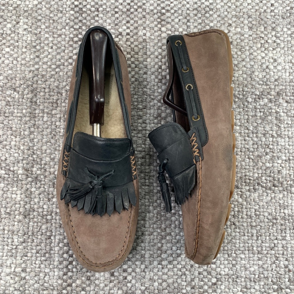 UGG Chester Tassel Moccasin Loafers Mens 10 Brown Leather Suede 1010139